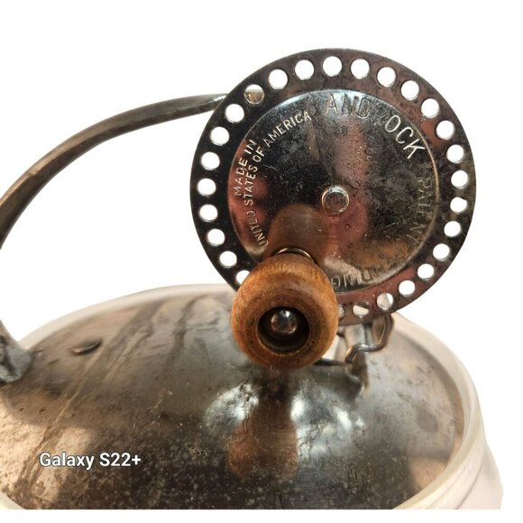 Vintage 1930 -40s Androck Egg Mayo Mixer Glass & Metal With Wooden Handle - Picture 8 of 11